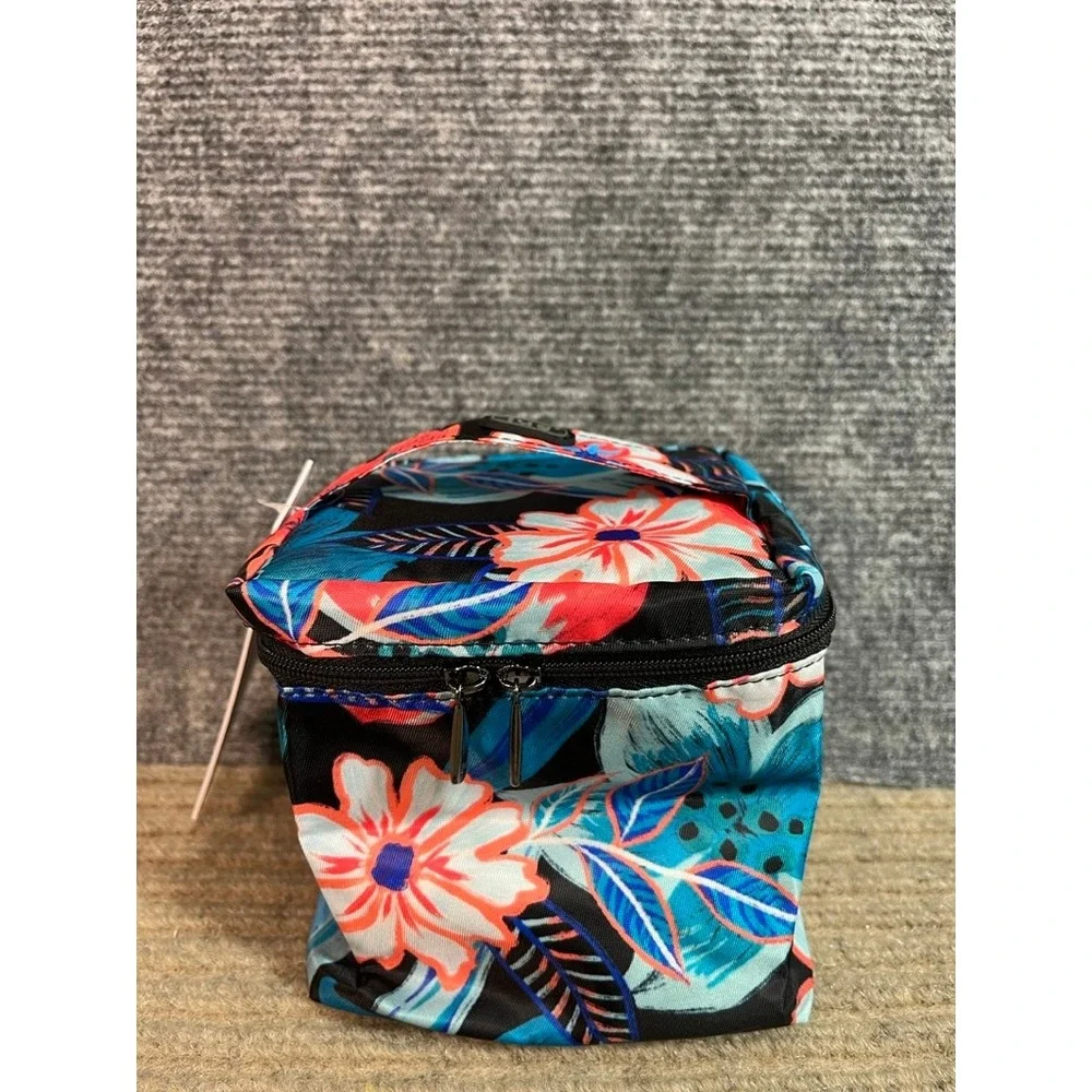 NWT Lug Box Top Small Cosmetic Case Resort Tropical Floral Travel Makeup Bag NEW